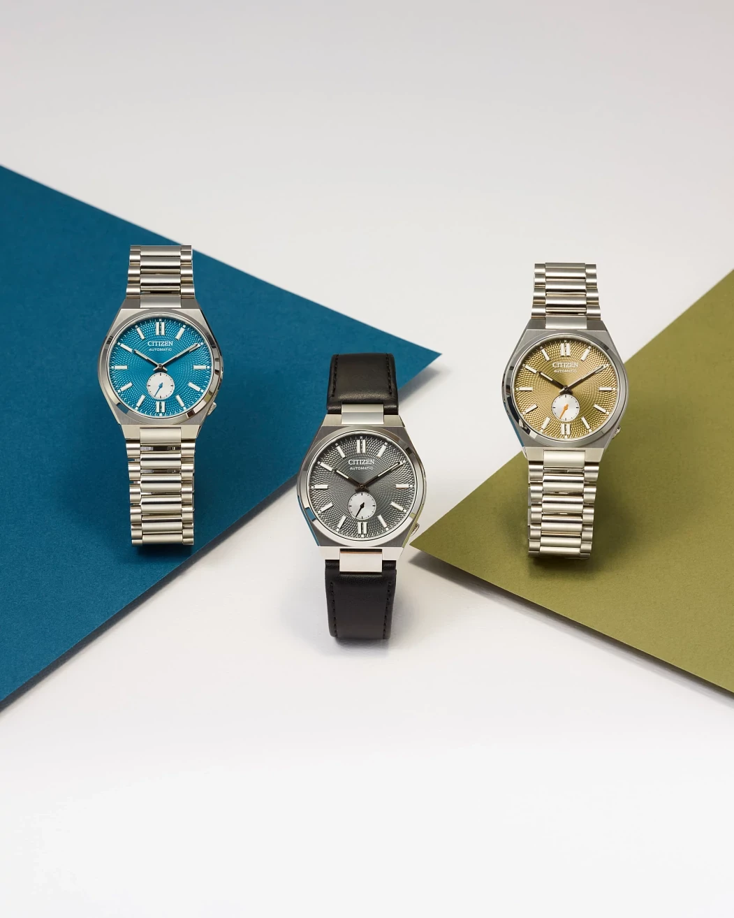 TSUYOSA Small Second Green Dial Stainless Steel Bracelet